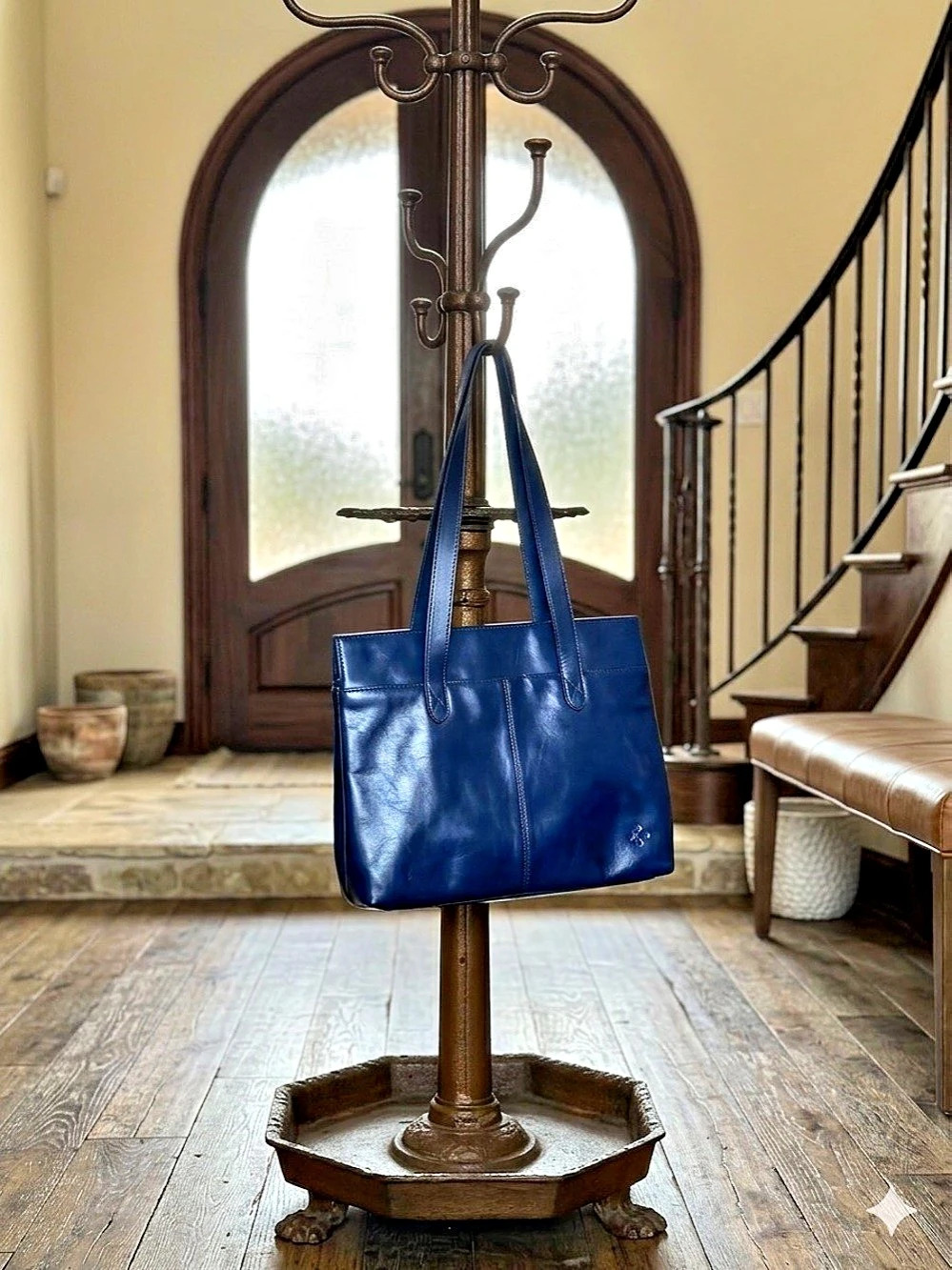 Patricia Nash Leather Tote in Blue